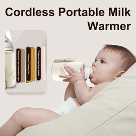 Flaschenwärmer Baby, Tragbarer Flaschenwärmer Unterwegs mit LED-Display, Schneller Heizung und 48H Warm Warm 6 Einstellbare Temperatur, USB-Babyflaschenwärmer für Hause Reisen