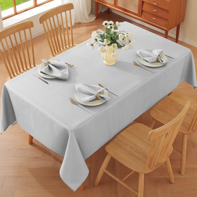 SASTYBALE Gray Tablecloth Rectangle, Spillproof Table Cloth Wrinkle Resistant Washable
