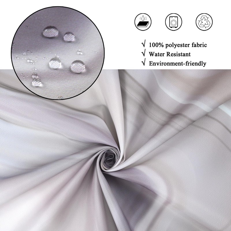 GCIREC Brown Marble Shower Curtain, Tan Brown Mix Grey Ombre