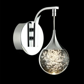 Sedelan Bubble Wall Sconce, Modern Crystal Wall Light Fixture, 5W LED Dimmable Wall Lights for Bedroom Bedside Living Room Corridor Bathroom Hallway, Chrome