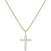 Funstree 14k Gold Plated Sterling Silver Diamond Cross Pendant Necklace