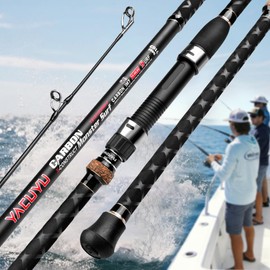 PROBEROS Surf Fishing Rod - Casting Spinning Fishing Rods with Tube(Case) 3 Piece 12' Carbon Saltwater Travel Surf Spinning Rods