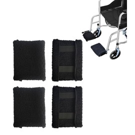 4PCS Wheelchair Footrest Cover， Comfortable Artificial Cashmere Pedal Cover， Wheelchair Foot Rest Pads，Wheelchair Leg Rest Cover