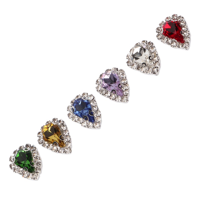 30pcs Sew On Rhinestones 6 Colors DIY Handcraft Glass Rhinestone