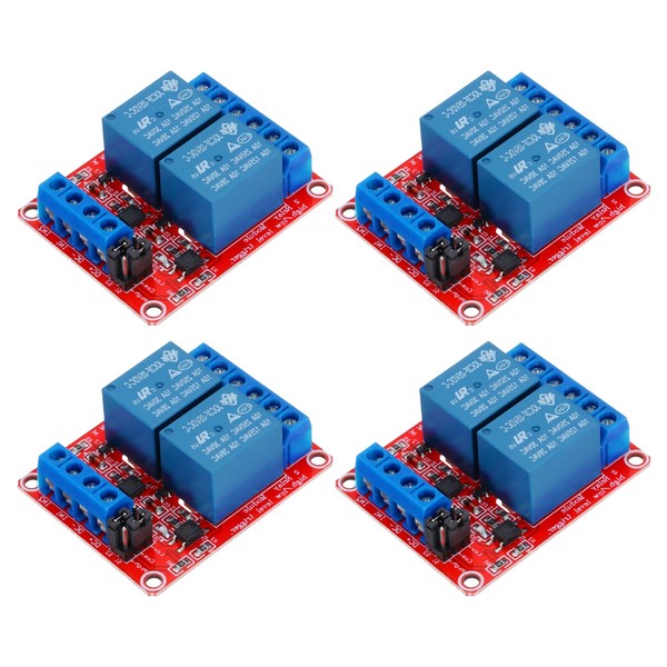 MECCANIXITY 4 Pcs DC 5V 2 Channel Relay Module Switch