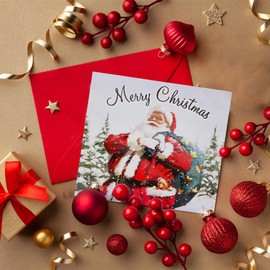 12 Christmas Cards with Traditional Santa Designs for Your Holiday Season | Sending Warm Wishes to Everyone on Your List | Merry Christmas and Christmas Wishes Designs