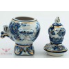 Gzhel Blue White & Gold Porcelain Samovar Teapot Figurine collectible