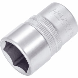 HAZET Hex Socket 900-18 | 12.5mm Square Drive, Flat Width: 18 mm, Knurled | Manual Operated Socket, Chrome Plated, Polished Surface