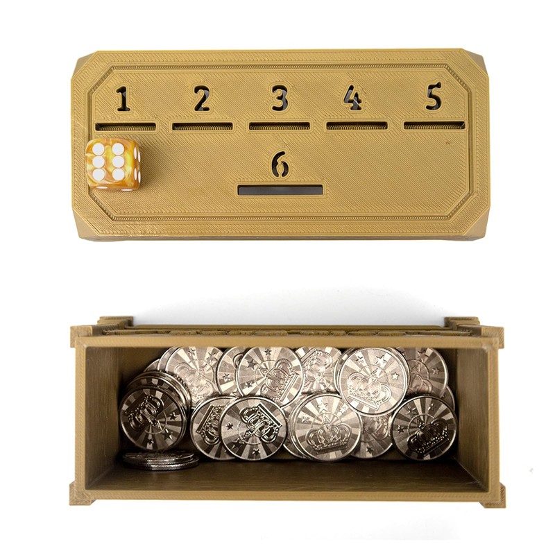 Penny Game with 30 Metal Coins,1 Dice,Coin Drop Game,A Fun