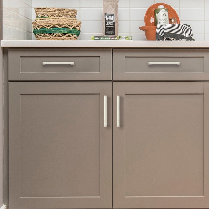 Ravinte 10 Pack Solid Kitchen Cabinet Handles Brushed Nickel Slim