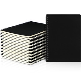 Yahenda Spiral Notebook A5 College Ruled Journal Notebooks Lined 8.3'' x 5.5'' Bulk Writing Paper Notebook for Office Business School Supplies Christmas End of Year Gift(Black Color,18 Pcs)