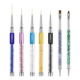 Fadoleng Pinceles Para Manicura, 7 Pinceles De Manicura Para Salón...