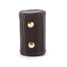 Kikkerland Shot Glasses with Leather Protective Case, Brown