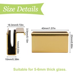 UFURMATE Glass Door Handle 4Pcs Cabinet Finger Pull Handle Gold Glass Finger Edge Pull Concealed Handles for Drawer,Cupboard,Furniture