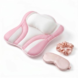 Kadiby Pink White Bath Bathtub Pillows for Tub Head and Neck Pillow.