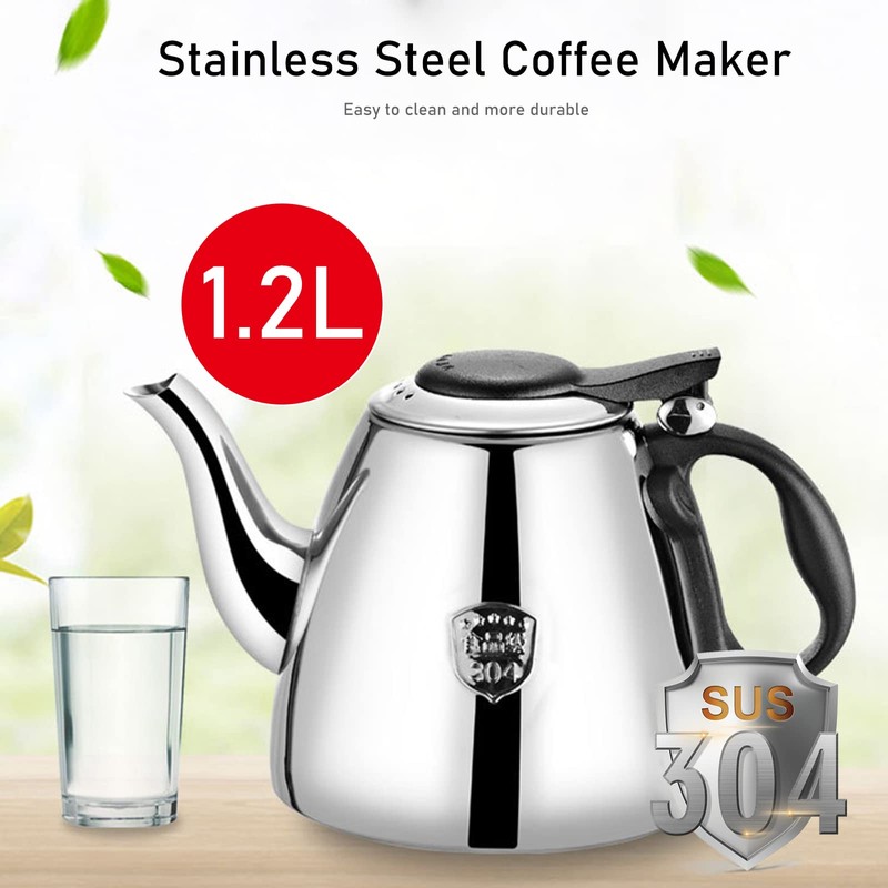 Teapot - Stainless Steel Stove Teapot Tea Coffee Pot Kettle