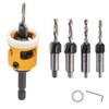 DTRUCTIEW 5 Pcs Countersink Drill Bit Set, 1/4" Hex Shank