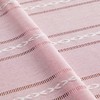 ZeeMart Hemstitched Embroidery Striped Boho Tablecloth 54x54 Inch Pink, Heavy
