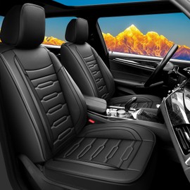 FQFZYMX Car Seat Covers Compatible with Hyundai Tucson 2010-2025. Waterproof & Breathable Leather. Compatible with Airbag & Easy to Install. All - Weather Seat Cushion Protector(Full Set, Black)