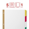 Staples Large Tab Write & Erase Paper Dividers, 5‑Tab, Multicolor,
