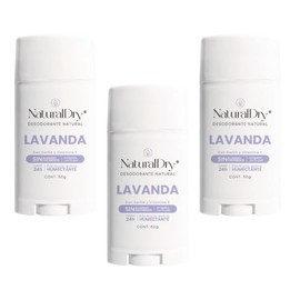NaturalDry - Desodorante Natural Mujer - Sin Aluminio - Sin Parabenos - No obstruye los poros - Elimina el mal olor - NO HUELES - en barra (3 unidades