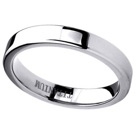 DoubleAccent 4mm Titanium Classy Wedding Bands Promise Rings Beveled Edges Flat Comfort Fit Ring