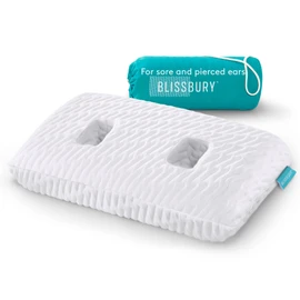 BLISSBURY Ear Pillow with Hole | Ear Piercing Pillow | Adjustable Memory Foam with for chondrodermatitis CNH | Piercing Pillow for Side Sleepers