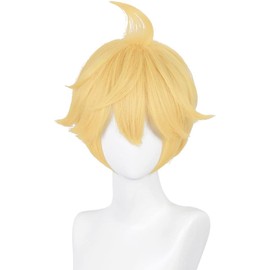 Kagamine Ren Cosplay Wig, Blonde Hair Ponytail, Lolita, Harajuku Style, Heat Resistant, For Cosplay, Disguise, Wig, Everyday, Party, Costume, Play, Everyday, Wig, Halloween, Christmas, School