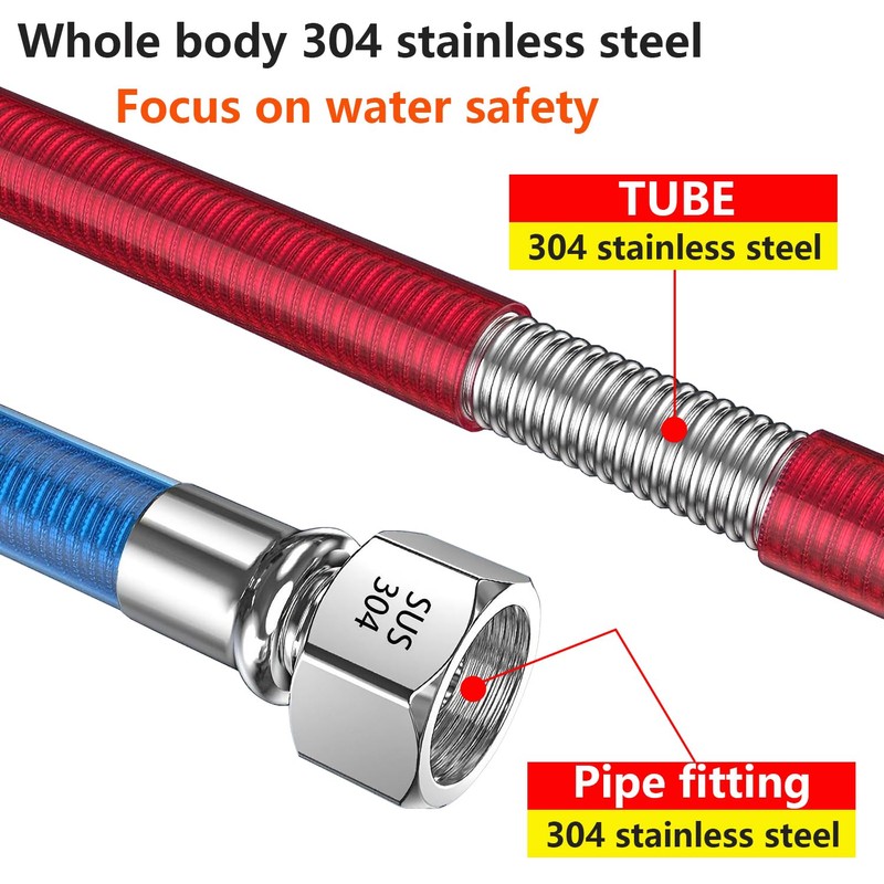 Qrity Pack of 2 G1/2 Inch Internal Thread Flexible Pipes,