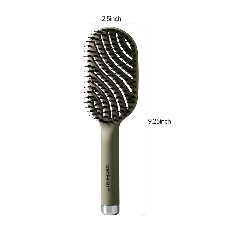 Boar Bristle Hair Brush For Women, Detangler Brushes For Curly