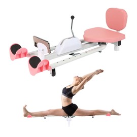 FAHKNS Split Machine, Leg Stretche Improve Flexibility and Quality of Stretching, Equipment Suitable for Ballet, Gymnastics and Other Sports (New Model with Backrest and Phone Holder)