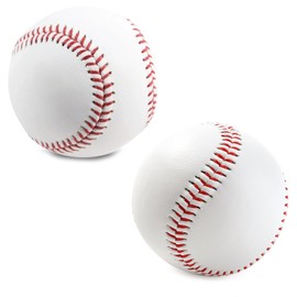 Pack of 2 PU Material Baseball, Hand-Stitched Soft Foam Baseball, Elastic Practice, Soft Filling Baseballs, Training Baseball for All Ages Teenagers and Adults, Outdoor Sports