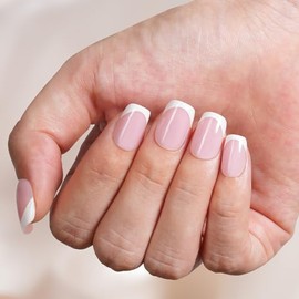 Vansiho Puntas De Uñas De Gel Francesas, 150 Piezas Cortas, Redondas Y Suaves, Color Rosa, Uñas Postizas Francesas Para Manicura, 15 Tamaños
