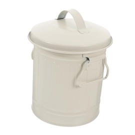 SEWACC Vintage Iron Desktop Pen Holder and Mini Trash Can Lid Compact Metal Waste Basket for Office and Study Decorative Pencil Holder and Small Bin for Desk Organization