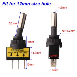 Gebildet 6pcs 12V-24V 20A 3Pin Car Rocker Switch Rocker Switch LED Light Lamp Illuminated (Blue/Red/Green, Each 2pcs)