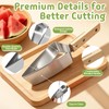 Triangle Watermelon Cutter, Stainless Steel Watermelon Slicer with Wooden Handle,