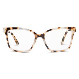 Peepers by PeeperSpecs Women's Octavia Square Blue Light Blocking Glasses, Chai Tortoise, No Correction