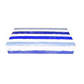 The Joy of Light Designer Matches Blue Stripe Watercolor Embossed Matte 4" Collectible Matchbox