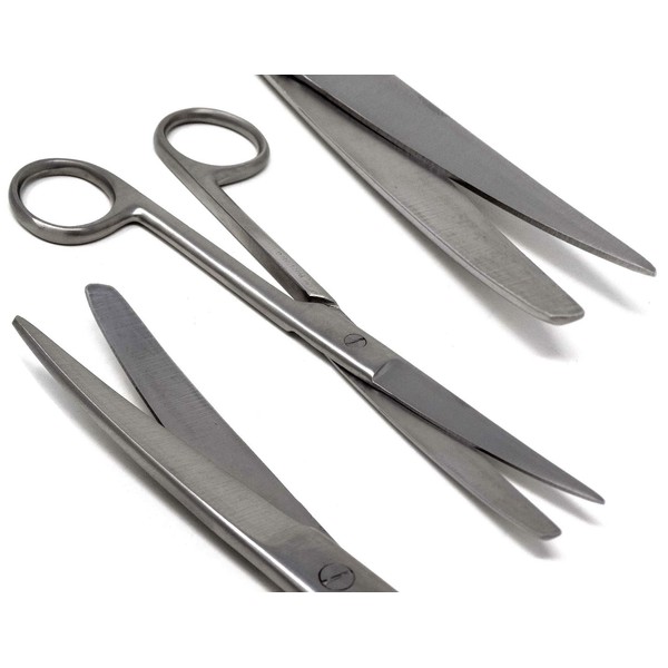 A2Z-SB02CV Dissecting Scissors, Sharp/Blunt Point Blades, 5.5" (14cm), Curved, Premium Quality, Stainless Steel
