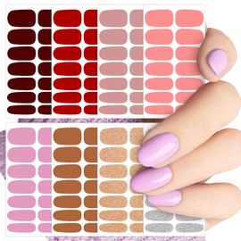 JSRQT Volle Nagelaufkleber Glitzer Schöne Mode DIY Dekoration mit Nagelfeilen Nagel Abziehbilder Nail Stickers Nail Art Aufkleber Full Design Selbstklebende Maniküre Sticker für Damen Mädchen