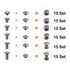 sourcing map 90 Sets Chicago Screw Rivets Metal Phillips Head