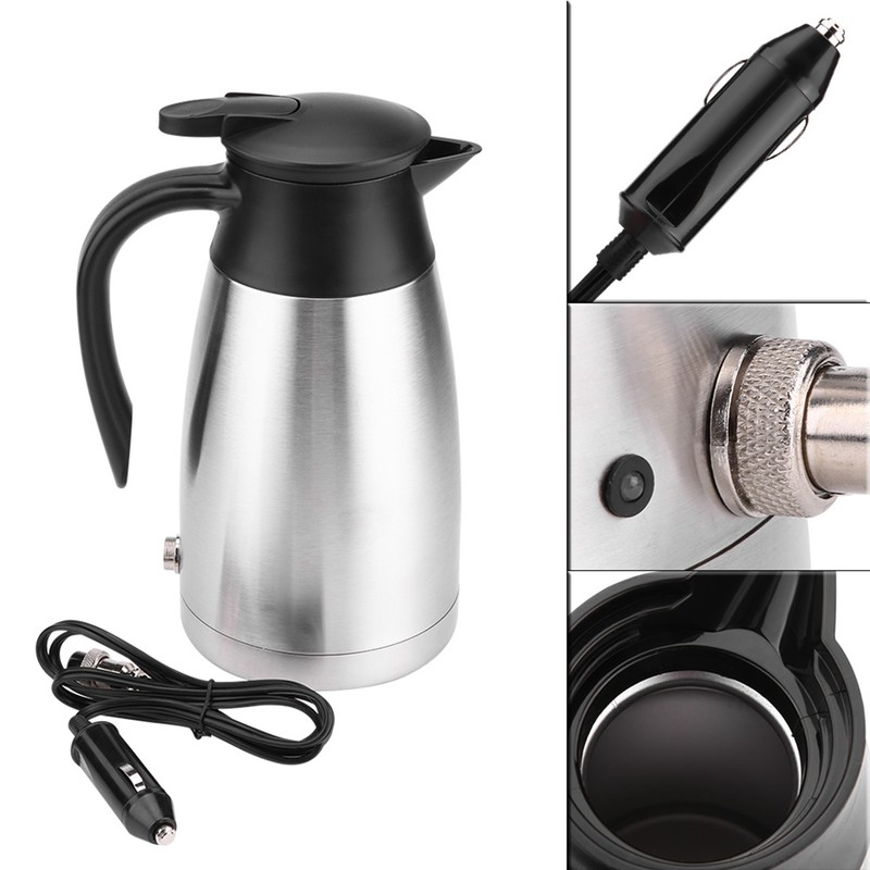 1000ML 12V/24V Stainless Steel Electric in car Kettle Travel Thermoses