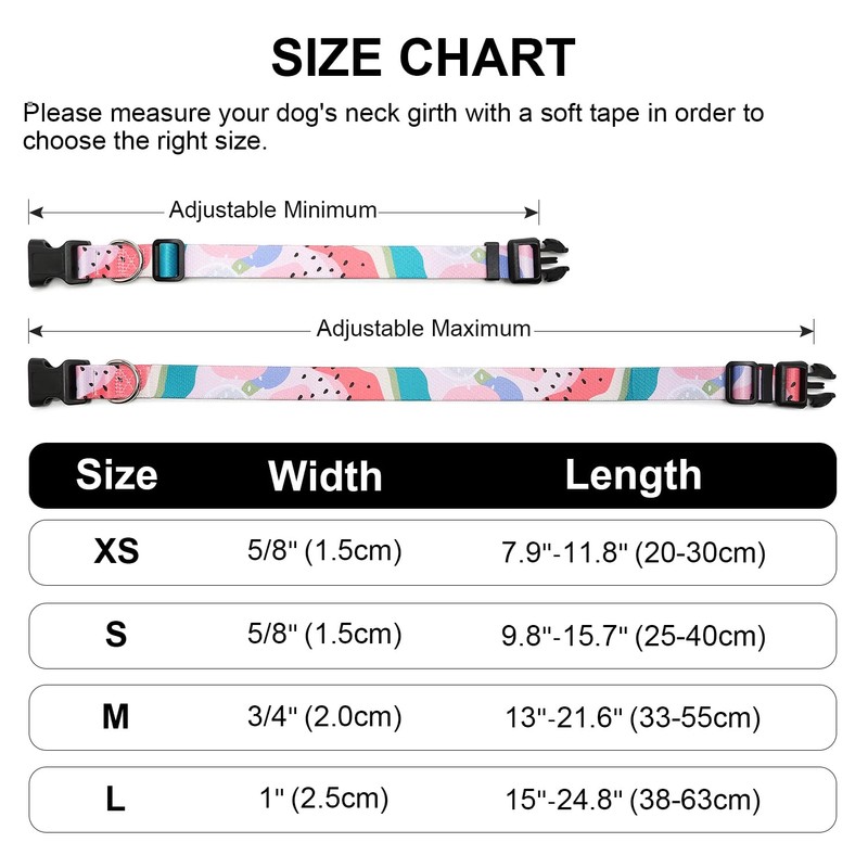 Mercano Adjustable Dog Collar - Special Design Patterns, Soft Nylon