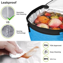 Hap Tim insulated lunch box, lunch bag, large cooler bag for adults, men, women, kids, double deck cooler for office/school/picnic.