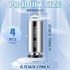 Funtery 4 Pcs Halogen Replacement Bulbs Compatible with Welch Allyn, 3.5v Lamp Type 04900-u Otoscope Lamp