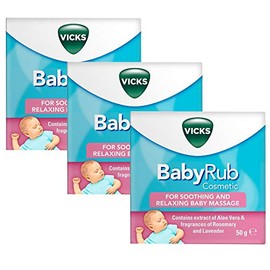 3 x 50g tab Baby Children Rub Cosmetic Massage Aloe Vera Rosemary Lavender