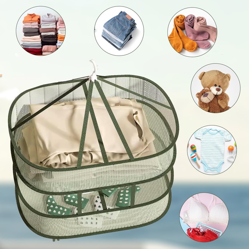 COVRA 2-Pack 23.6×15.7×3.5 Inches Single Layer, Double-Layer Foldable Mesh Drying