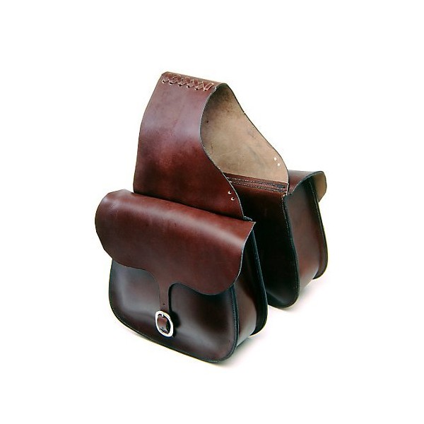 Tough 1 Leather Saddle Bag, Dark Oil Plain, 12" x 12"