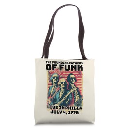 Founding Fathers of Funk Funny 4th of July Retro USA Flag Tote Bag