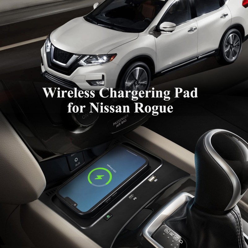 POKIAUTO Wireless Charger for Nissan Rogue S, SV, SL, 30W